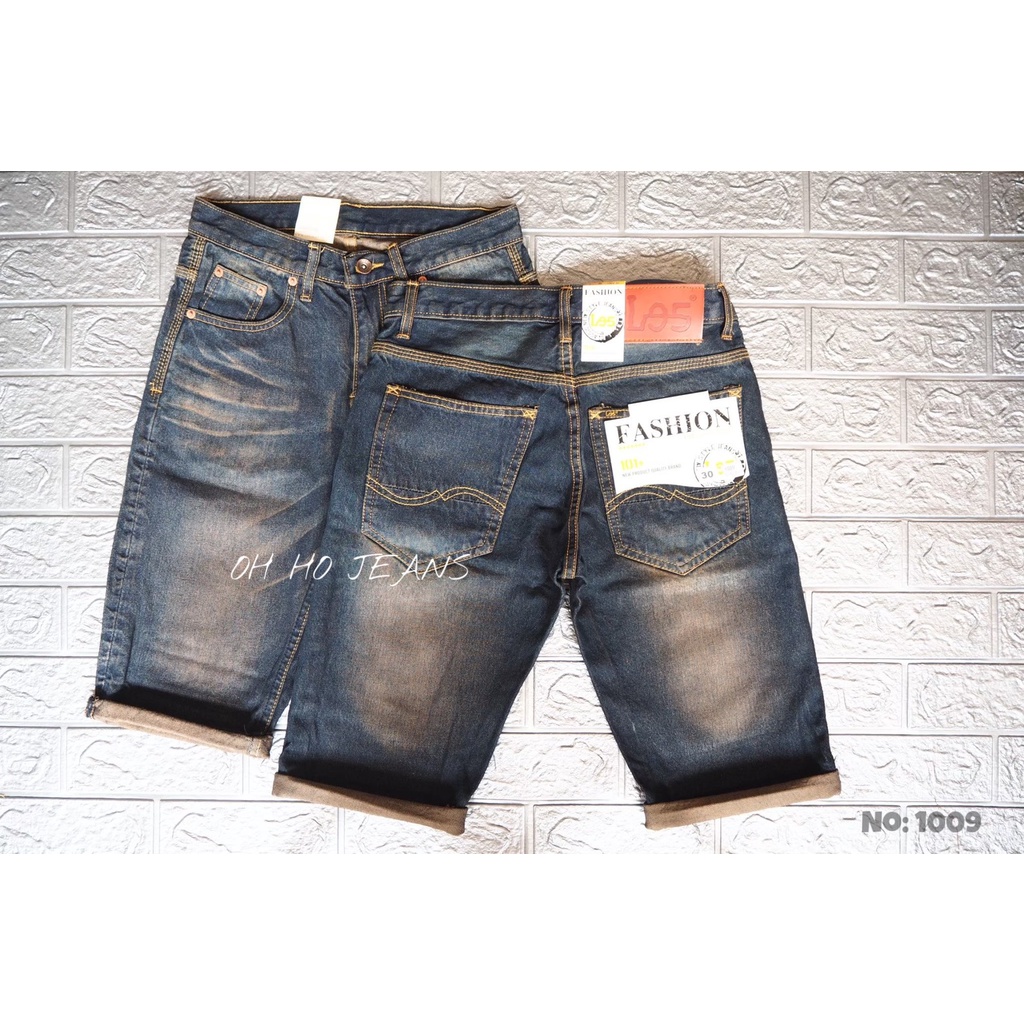 กางเกงยีนส์ขาสั้นผู้ชาย ผ้าไม่ยืด สีสนิมแดง (ซิป) รหัส 1009 สีจริงสวยมาก