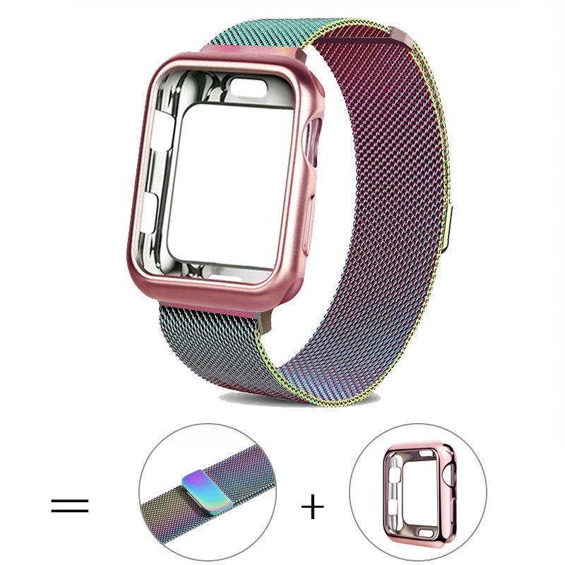 💛 สาย applewatch  💛 Milanis Apple ดูสายสแตนเลสลูปแบ็ค Apple Watch กับ iWatch4 รุ่น 1-5