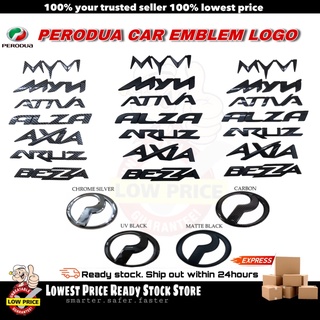 Perodua Ativa Aruz Axia Bezza Alza MYVI MYVI Baru Lagi Best/ Icon โลโก้คาร์บอน เนื้อแมตต์ สีดํา