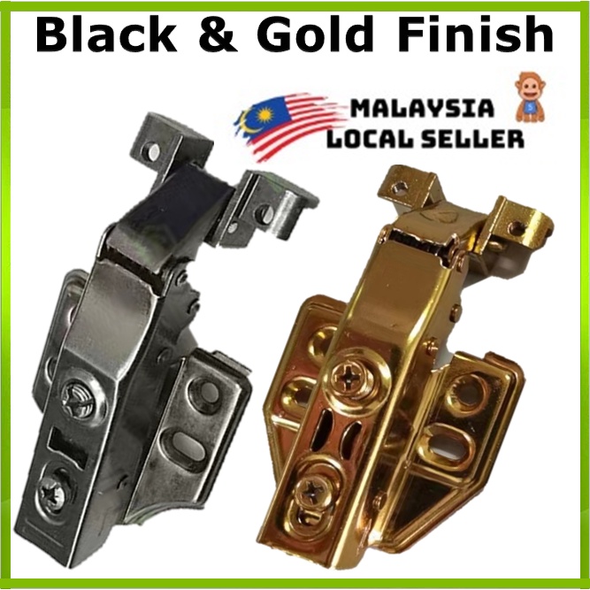 PUCHONG 5/8 GOLD สีดําอลูมิเนียม 250 20 มม.กรอบประตูกระจกนุ่มปิดบานพับห้องครัวชั้นวางตู้ Engsel Pera