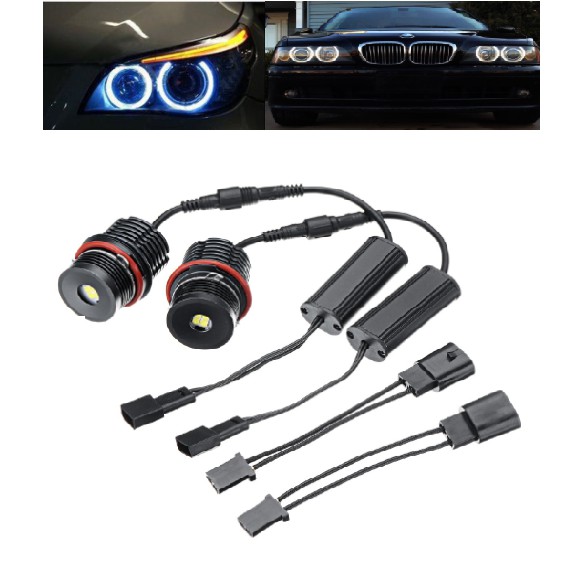 1 คู่ 45 วัตต์ตามุมสีขาว 9 LED Marker Halo แหวนหลอดไฟสําหรับ BMW E39 E53 E60