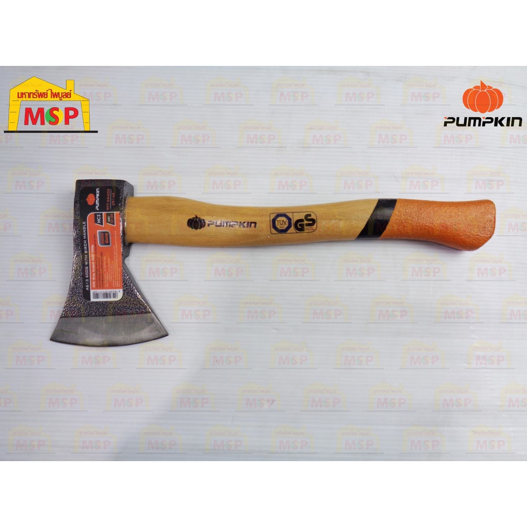 Pumpkin พัมคิน ขวาน drop forged ด้ามไม้ 600g PTT-AW600 #29148