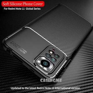 เคสโทรศัพท์คาร์บอนไฟเบอร์ แบบนิ่ม กันกระแทก สําหรับ Xiaomi Redmi Note 11 11Pro Note11 11T Pro Plus + 4G 5G