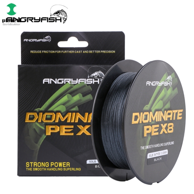 ANGRYFISH Diominate PE X8 Fishing Line 500M/547YDS 8 Strands Braided
