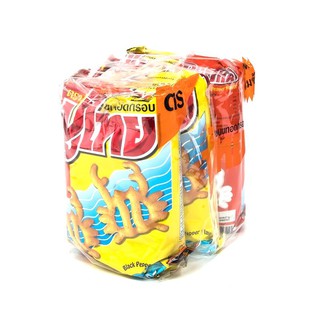 ปูไทย ขนมทอดกรอบ รสพริกไทยดำ ขนาด60ก. แพ็ค 3 ห่อ Crab Thai Crispy Snack, Black Pepper Flavor Size 60 g. Pack 3