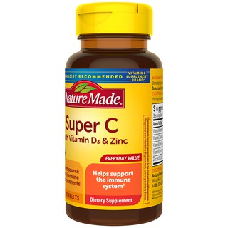 Nature Made Super C Vitamin D3 &amp; Zinc 200 Tab Vitamin C วิตามินซี นำเข้าจาก USA แท้100%