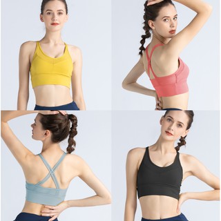 EVE-YOGA-615 Lulu Sport Bra ♥มีฟองน้ำ♥เว้าหลังทรงสวย♥ใส่กระชับ♥ใส่สบายไม่อึดอัด สปอร์บราฟิตเนส สปอร์บราออกกำลังกาย