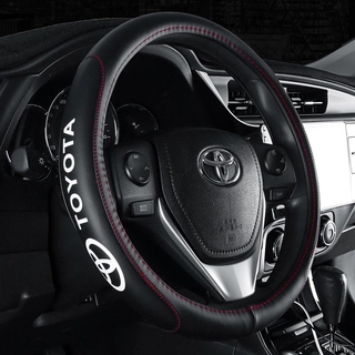 Toyota  ที่หุ้มพวงมาลัย  หนังหุ้มพวงมาลัย กันลื่น ระบายอากาศ  38cm Toyota Leather Steering Wheel Cover