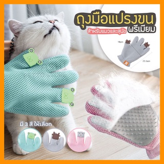 🐶พร้อมส่ง😻 สไตล์ใหม่!แปรงขน ขนแมว ขนสุนัข ถุงมือแปรงขน