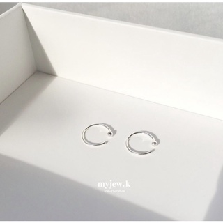 (myjew.k) ต่างหูเงินแท้ รุ่น Dot half hoop