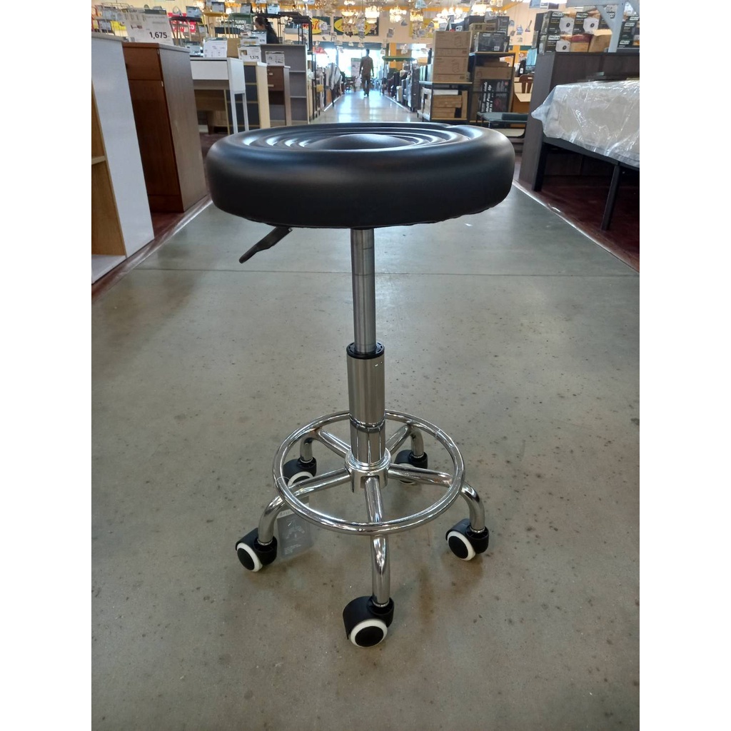 PULITO เก้าอี้บาร์หัวกลม ปรับระดับความสูงได้ มีล้อเลื่อน รุ่น Nifty-BK 45×45×63 ซม. สีดำ - รูปที่ 3