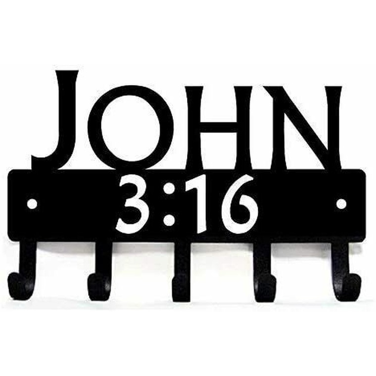 ที่ใส่กุญแจ John 3:16 แบบติดผนัง, ที่แขวนเหรียญและเสื้อโค้ท, จี้โลหะ Wall Art Decor