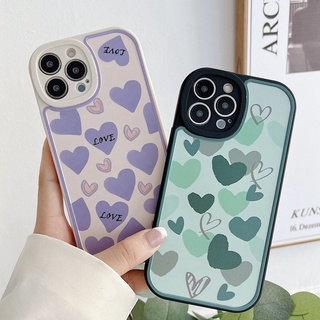 เคส OPPO A38 4G A98 A58 A78 A17 A77s A57 A96 A77 5G A76 A95 A74 5G A16 A33 A54 A93 A16k A53 Case A52 A92 A72 A15s A15 A31 A91 A5 A9 2020 F9 A12 A5s A7 F11 A16e A83 เคสนิ่มสีเขียว หัวใจ