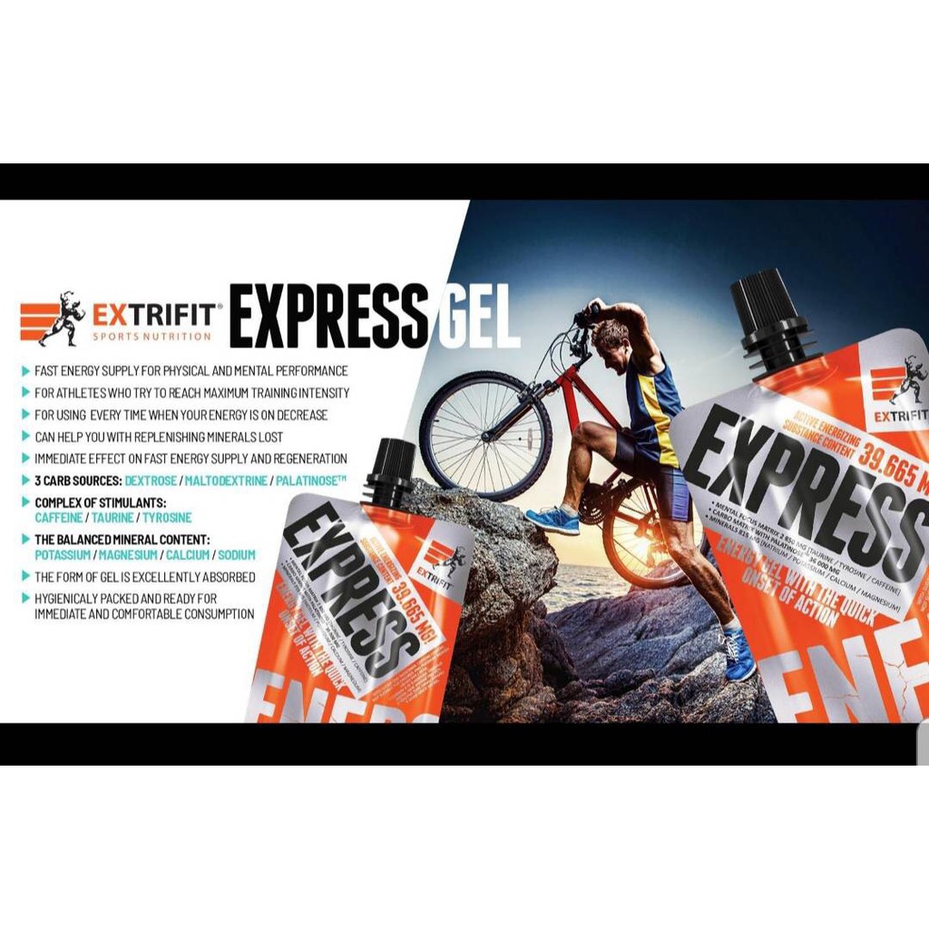 Express gel เจลให้พลังงานและสารอาหาร ให้พลังงาน 148 กิโลแคลอรี่ แพค 5 ซอง 445 บาท