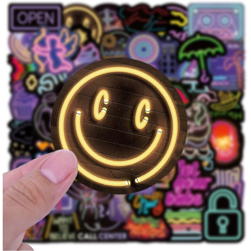 💥พร้อมส่ง💥ไม่เรืองแสง! สติ๊กเกอร์ แสงนีออน 50ชิ้น สําหรับตกแต่ง ปท็อป neon lights ไฟนีออน INS - รูปที่ 7