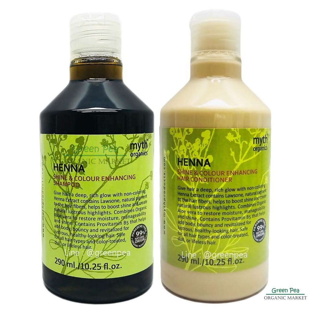 Myth เซทแชมพูและครีมนวดผมเฮนน่า 290 ml. ผมย้อม ผมเสียจากการดัด