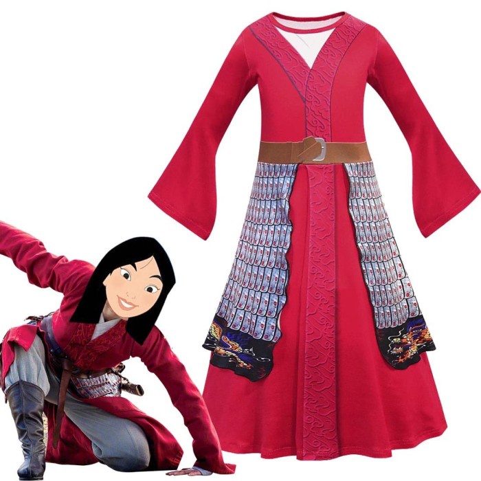 Disney Princess Mulan Costume Halloween Kungfu Party Dress - S