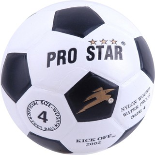 Soccer Ball ลูกฟุตบอล PRO STAR ขาว-ดำ หนัง PVC เบอร์ 4 NSI-51114 แถมตาข่ายใส่ลูกฟุตบอล