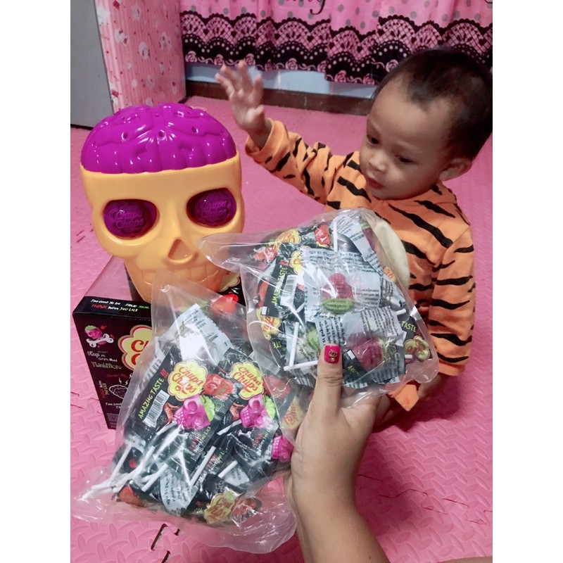 แพ็ก10ชิ้น ลูกอม 🍭 จูปาจุ๊ปส์  (Chupa Chups Skull Lollipops)