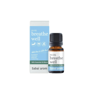 SabaiArom No.5 Breathe Well Essential Oils Blend สบายอารมณ์ น้ำมันหอมระเหย กลิ่นบรีทเวล เพื่อความโปร่งสบาย