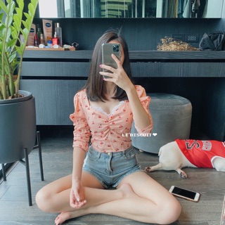 New in เสื้อคอเหลี่ยม น่ารักไหมคาวาอิ่ม☘️🍉🥬