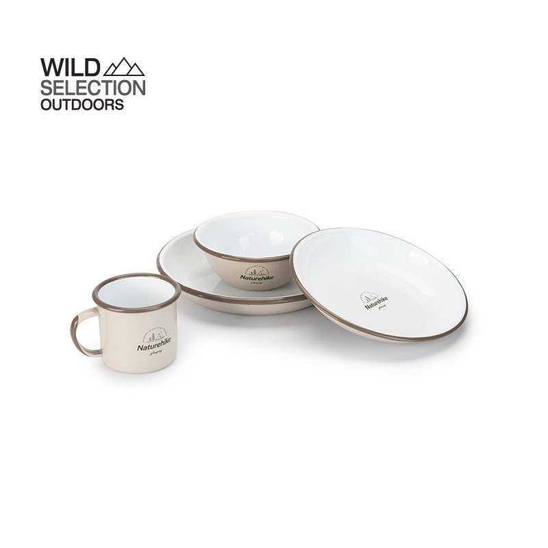 จาน ถ้วย ชาม Naturehike แคมป์ปิ้ง (ราคา/1ชิ้น) อุปกรณ์ตั้งแคมป์ Enamel Tableware NH20SJ030