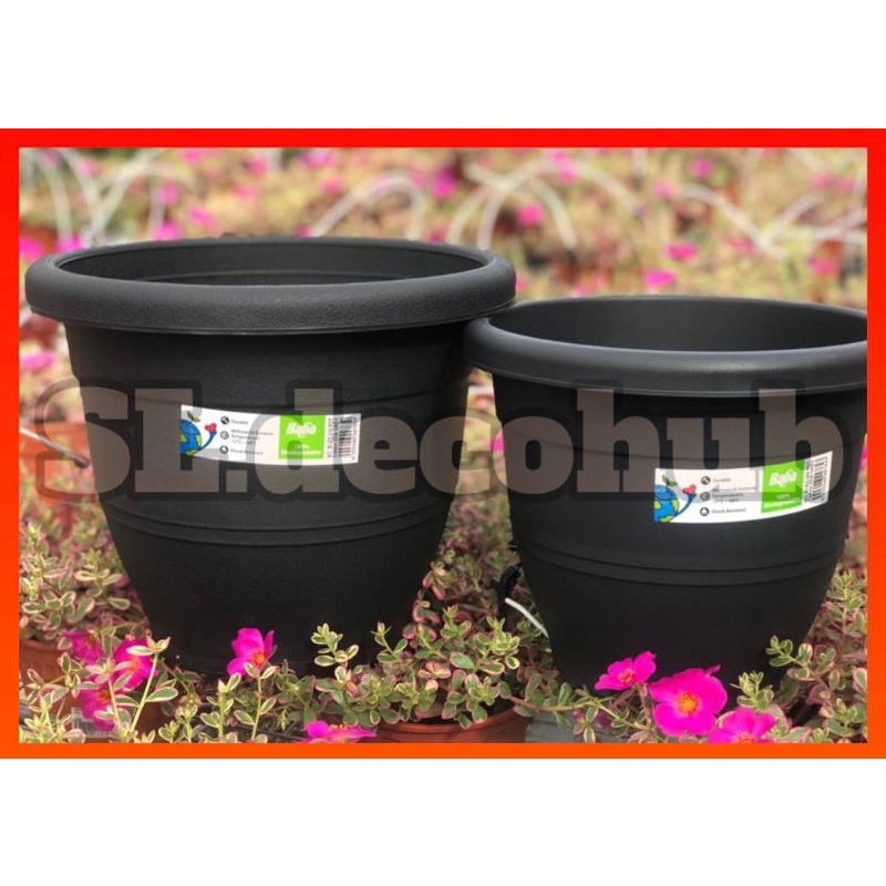 BABA EG260 / EG310 BIO DEGRADABLE Pot กระถางทําสวนกลางแจ้งในร่มที่ทันสมัย (สีดํา)