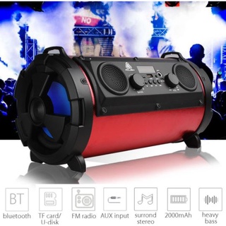 BT SPEAKER Supar bass BOOM BASS ลำโพงซับวูฟเฟอร์บลูทูธแบบพกพากลางแจ้งพร้อมไมค์ - ZQS 6209- สีดำ รับประกัน 1 เดือน