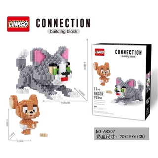 พร้อมส่ง ตัวต่อเฟือง​ Tom and Jerry ทอม &amp; เจอรี่  ยี่ห้อ​ Linkgo​ no.68307 (953pcs)