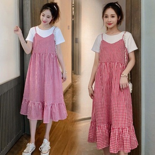 ชุดคลุมท้อง ชุดฤดูร้อน ใหม่ แฟชั่นเกาหลี หลวม ลำลอง แขนสั้น …