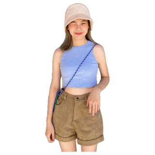 โปรโมชั่น : Lady_jeans 0033-2ใส่โค้ด 915TH4J2 ลด 99.-กางเกงลูกฟูกขาสั้น พับปลายขา ฟรีไซส์ สีครีม สีน้ำตาล สีดำ