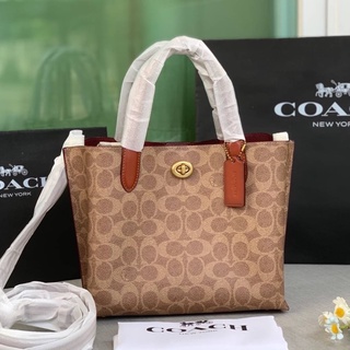 👑ผ่อน0%แท้100%👑 กระเป๋าสะพาย Coach C8562 Willow Tote 24 In Signature Canvas