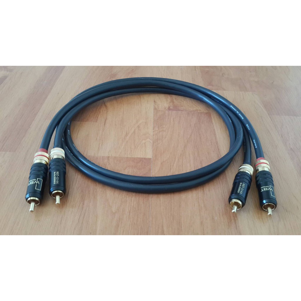 สายสัญญาณ RCA Canare MR202-2AT (MADE IN JAPAN) แจ็ค RCA wbt แบบขันล็อค  2 เส้น พร้อมใช้งาน