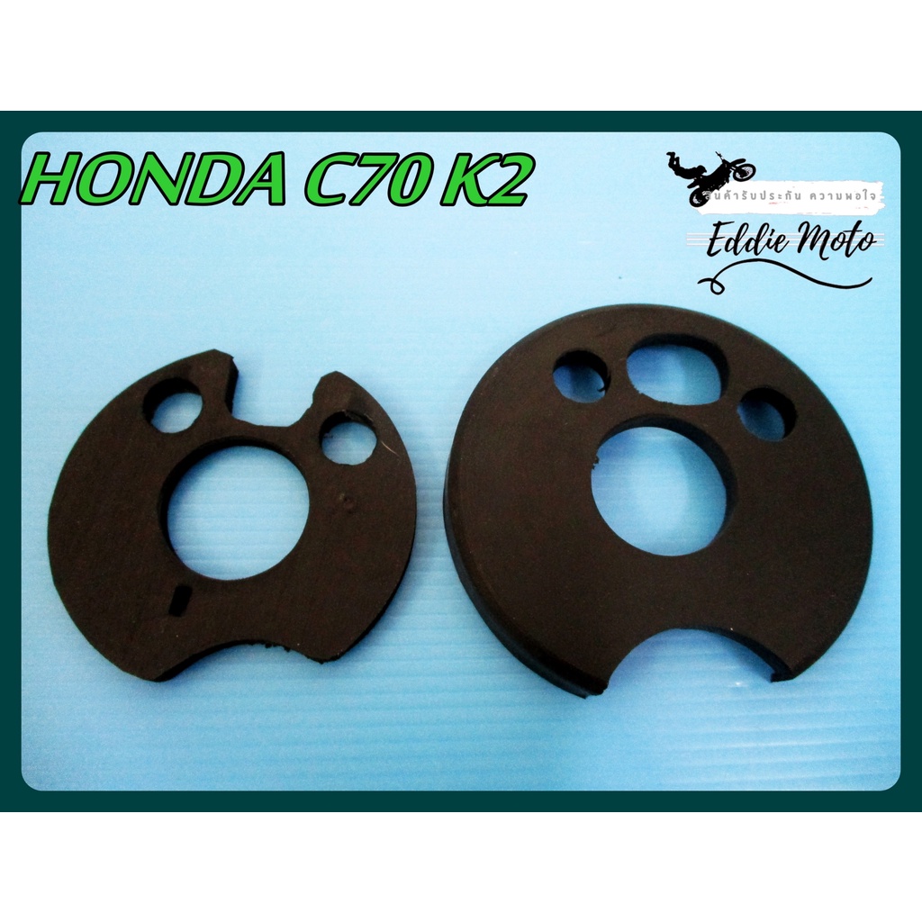 HANDLE RUBBER SET (2 PCS.) Fit For HONDA C70 K2 // ยางรองแฮนด์ ยางรองแฮนด์ "สีดำ" (2 ตัว)