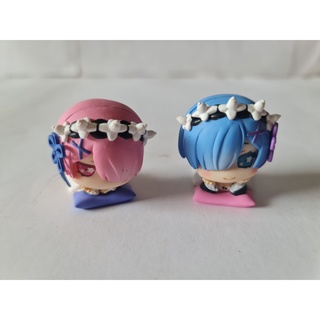 ของสะสมอนิเมะจาก เรื่อง RE:ZERO Rem Ram Mini Model Japan Anime x2 ลิขสิทธิ์แท้ japan มือสอง