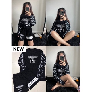 ❤︎𝗦𝗲𝘁❤︎เสื้อ𝗕𝗼𝘆+กางเกงแถบสุดฮิต🔥
