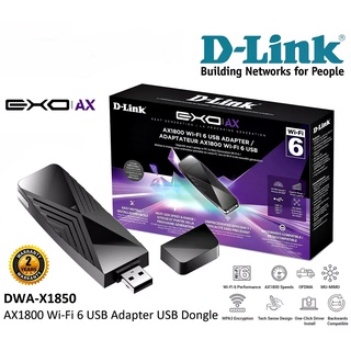 อุปกรณ์รับสัญญาณไวไฟ D-LINK (DWA-X1850) AX1800 Wi-Fi 6 Wireless USB Adapter LT