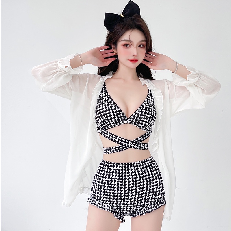 พร้อมส่งจากไทย ทูพีช สายเดี่ยว สายฝอ สไตล์เซ็กซี่ ชุดว่ายน้ำดารา ซงจีอา (0783)