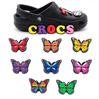 ใหม่ จี้ผีเสื้อน่ารัก PVC หลากสีสัน สําหรับตกแต่งรองเท้าแตะ Crocs DIY