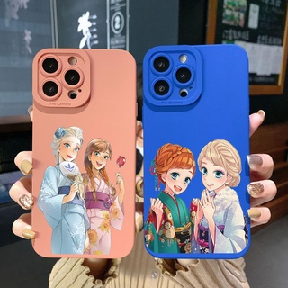 เคสโทรศัพท์มือถือ ขอบสี่เหลี่ยม ลาย Frozen Elsa Anna สําหรับ Xiaomi Redmi Note 11 Pro 5G 11S 10 Pro 4G 10S Redmi 10C 9C A2 A1