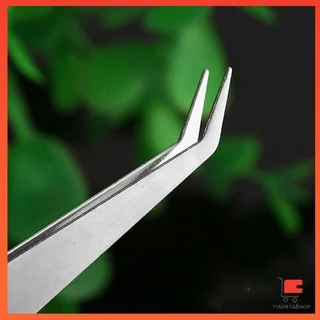 คีบหนีบสแตนเลส ปากคีบ มี 2 แบบ ปากคีบงอ ปากคีบแหลม จับสบายมือ Stainless steel tweezers