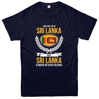 [S-5XL]เสื้อยืดลําลอง แขนสั้น พิมพ์ลายโลโก้ Sri Lanka My Heart Belongs To Sri Lanka Country Love Srt สําหรับผู้ชาย