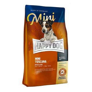 Happy Dog Mini Toscana อาหารสุนัขโต พันธุ์เล็ก(เม็ดเล็ก) สูตรเป็ด สำหรับแพ้ง่าย/ทำหมัน (300g. , 1kg. , 4kg.)