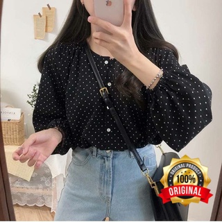 KOREA - KAYOUNG BLOUSE JUMBO LD 120 - ATASAN VOLKADOT ATASAN WANITA PAKAIAN TERLARIS - KOREAN STYLE