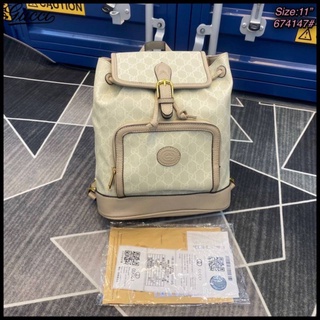 กระเป๋าเป้สะพายหลังกุชชี่ กระเป๋า Backpack with Interlocking G