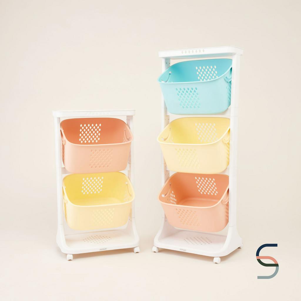 SARABARN 3-Tier Storage Rack With Wheels | ตะกร้าพร้อมล้อเลื่อน 3 ชั้น