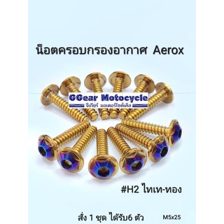 น็อตครอบกรองอากาศ aerox หัวดาว (สั่ง 1 ชุดได้รับ 6 ตัว) น็อตเกลียวปล่อย น็อตเกลียวหยาบ น็อตกรองอากาศ