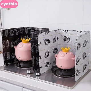 แผ่นกั้นเตาแก๊ส แบบอลูมิเนียม พับได้ อุปกรณ์เสริม สําหรับห้องครัว Cynthia