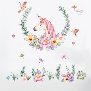 สติ๊กเกอร์ลายการ์ตูนยูนิคอร์นน่ารักสำหรับตกแต่งบ้าน