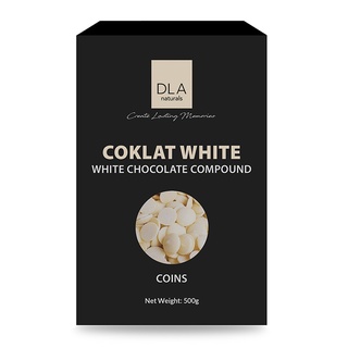 พร้อมส่ง! DLA ไวท์ช็อกโกแลต คอมพาวด์ แบบเหรียญ 500 กรัม DLA White Chocolate Compound Coins 500g